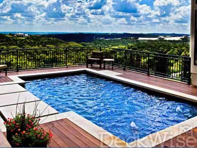 pool deck made of tigerwood