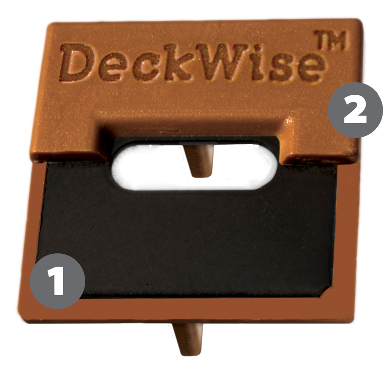 DeckWise® onzichtbare hardhoutbevestiging roestvrijstalen inzetstuk