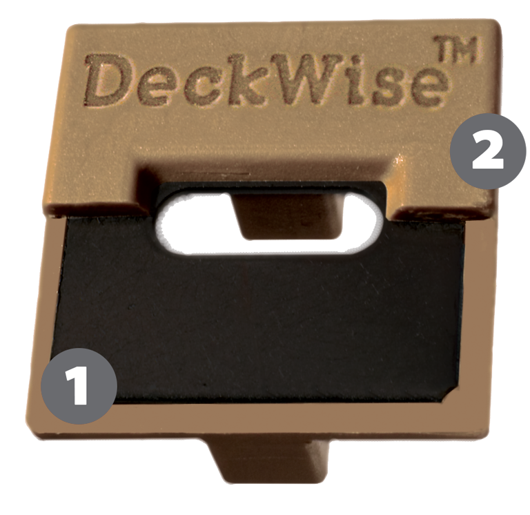 DeckWise® onzichtbare hardhoutbevestiging roestvrijstalen inzetstuk