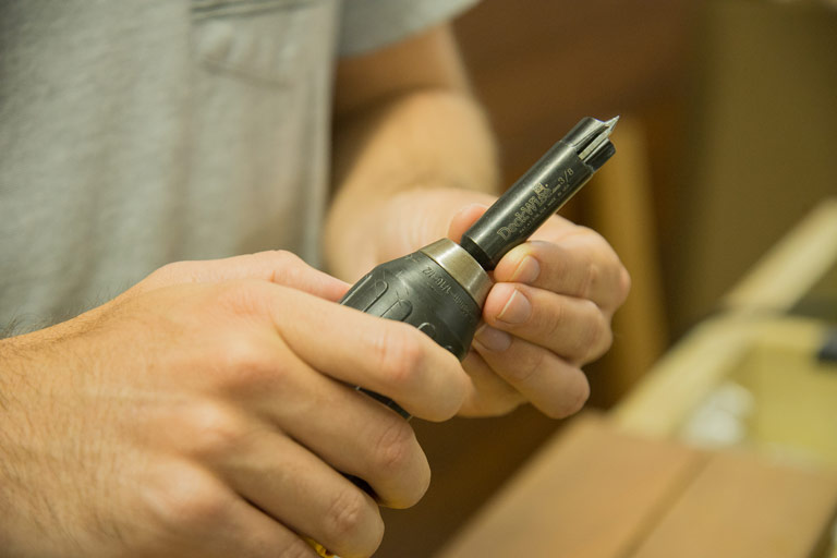 Cutting hardwood plugs - Step 1