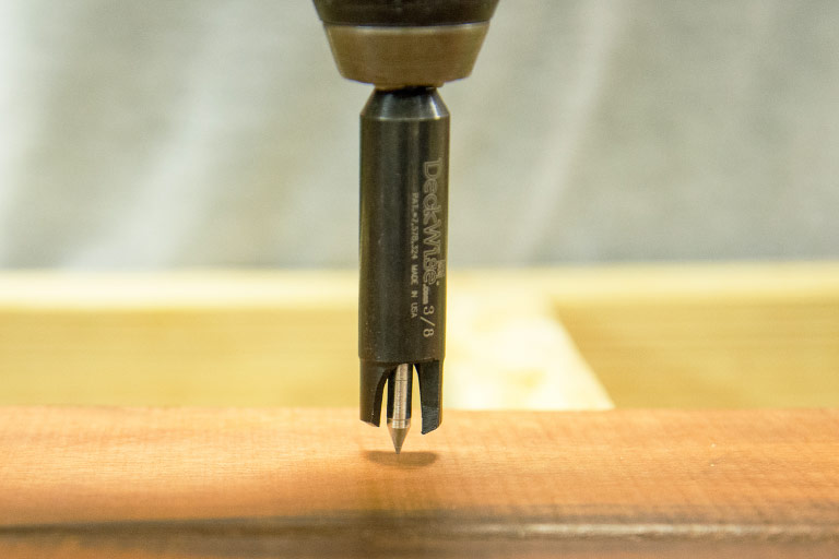 Cutting hardwood plugs - Step 2