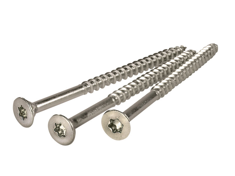 Stainless steel bugle-head screws for hardwood terraces
