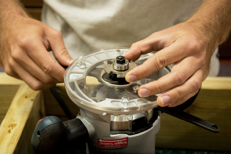 Cutting slots with hand held router - Step 1